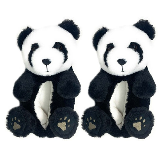 Panda Hugs - Womens Fluffy House Slippers Shoes